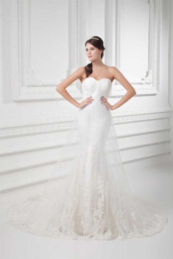 Amazing Sleeveless Satin Fine Netting Trumpet/Mermaid Sweetheart Wedding Dresses 2031115 Amazing Sleeveless Satin Fine Netting Trumpet/Mermaid Sweetheart Wedding Dresses 2031115