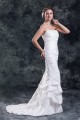 Amazing Taffeta Strapless Mermaid/Trumpet Sleeveless Wedding Dresses 2031118