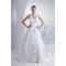 A-Line Halter Court Train Beaded Applique Satin Wedding Dresses 2030112