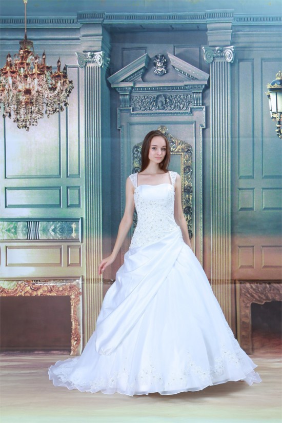 attractive Sleeveless Satin Straps A-Line Most Beautiful Wedding Dresses 2031121 attractive Sleeveless Satin Straps A-Line Most Beautiful Wedding Dresses 2031121