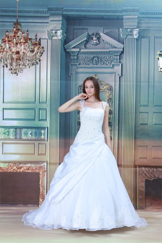 attractive Sleeveless Satin Straps A-Line Most Beautiful Wedding Dresses 2031121 attractive Sleeveless Satin Straps A-Line Most Beautiful Wedding Dresses 2031121