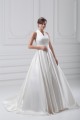attractive V-Neck Sleeveless Ball Gown Satin Best Wedding Dresses 2031122