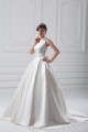 attractive V-Neck Sleeveless Ball Gown Satin Best Wedding Dresses 2031122