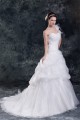 Ball Gown Satin Organza One-Shoulder Sleeveless Sweet Wedding Dresses 2031123 Ball Gown Satin Organza One-Shoulder Sleeveless Sweet Wedding Dresses 2031123
