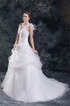 Ball Gown Satin Organza One-Shoulder Sleeveless Sweet Wedding Dresses 2031123 Ball Gown Satin Organza One-Shoulder Sleeveless Sweet Wedding Dresses 2031123