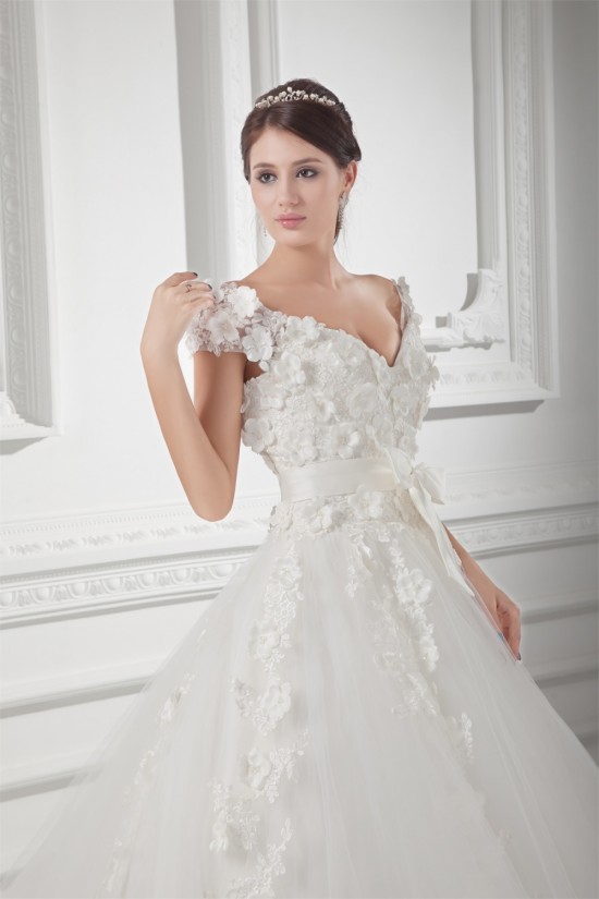 Ball Gown V-Neck Satin Fine Netting Embellished Wedding Dresses 2031127 Ball Gown V-Neck Satin Fine Netting Embellished Wedding Dresses 2031127