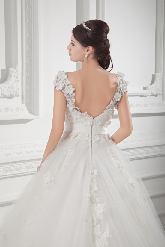 Ball Gown V-Neck Satin Fine Netting Embellished Wedding Dresses 2031127 Ball Gown V-Neck Satin Fine Netting Embellished Wedding Dresses 2031127