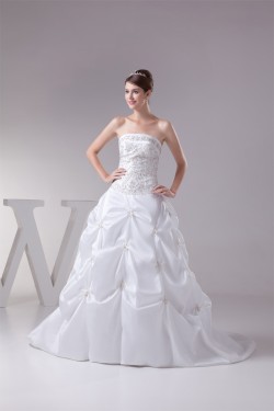 Ball Gown Princess Sleeveless Taffeta Beaded Wedding Dresses 2030113