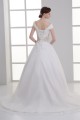 Beautiful Ball Gown V-Neck Sleeveless Satin Organza Beaded Wedding Dresses 2031130