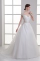 Beautiful Ball Gown V-Neck Sleeveless Satin Organza Beaded Wedding Dresses 2031130
