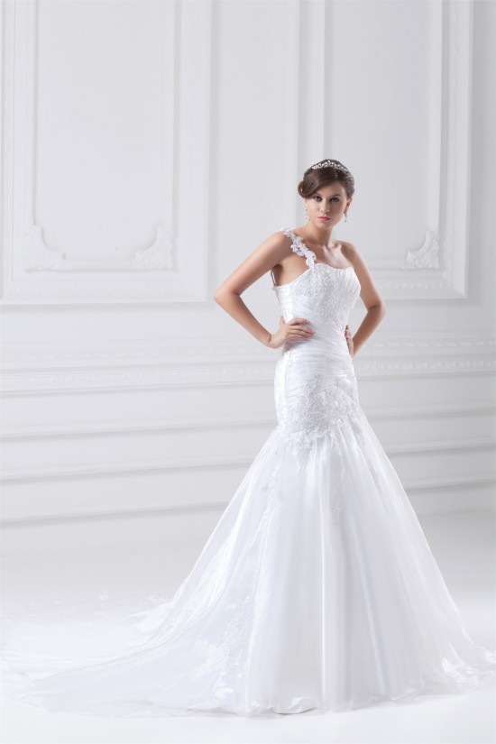 Beautiful Sleeveless A-Line One-Shoulder Wedding Dresses 2031133 Beautiful Sleeveless A-Line One-Shoulder Wedding Dresses 2031133