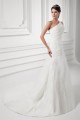 Beautiful Sleeveless One-Shoulder A-Line Satin Organza Wedding Dresses 2031134