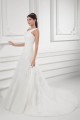 Beautiful Sleeveless One-Shoulder A-Line Satin Organza Wedding Dresses 2031134