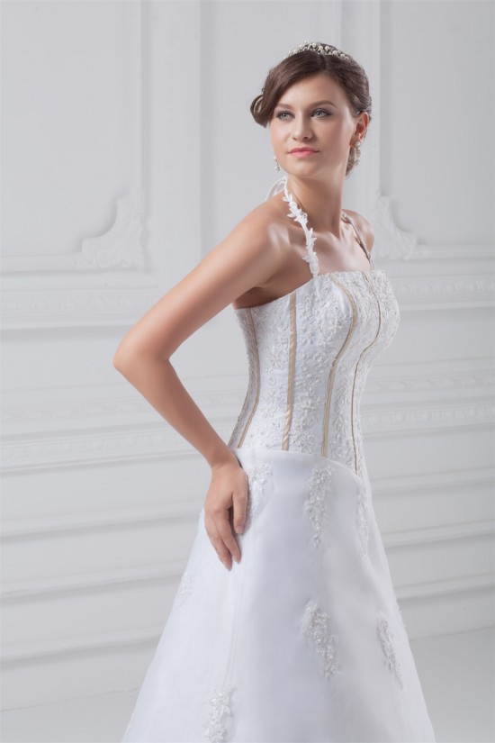 Beautiful Sleeveless Satin Organza A-Line Halter Wedding Dresses 2031135 Beautiful Sleeveless Satin Organza A-Line Halter Wedding Dresses 2031135