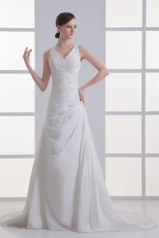 Beautiful Sleeveless V-Neck Taffeta Sheath/Column Lace Wedding Dresses 2031136 Beautiful Sleeveless V-Neck Taffeta Sheath/Column Lace Wedding Dresses 2031136