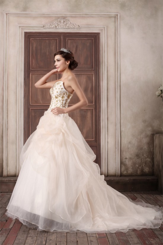 Beautiful Sweetheart Ball Gown Satin Organza Sleeveless Wedding Dresses 2031137 Beautiful Sweetheart Ball Gown Satin Organza Sleeveless Wedding Dresses 2031137