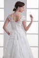 Bowl A-Line Capped Sleeves Satin Fine Netting Lace Wedding Dresses 2031138 Bowl A-Line Capped Sleeves Satin Fine Netting Lace Wedding Dresses 2031138