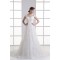 Bowl A-Line Capped Sleeves Satin Fine Netting Lace Wedding Dresses 2031138