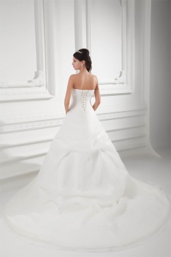 Breathtaking A-Line Sweetheart Sleeveless Satin Sweet Wedding Dresses 2031139