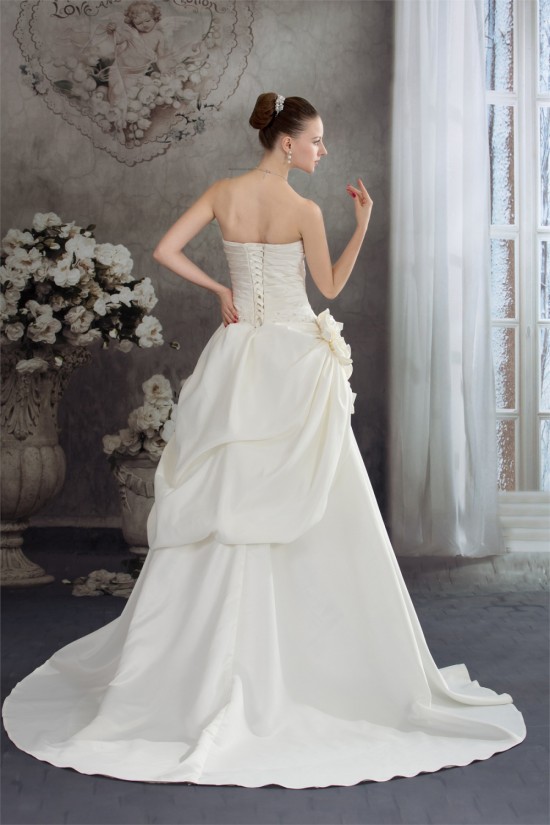 A-Line Strapless Court Train Beaded Lace Wedding Dresses 2030114 A-Line Strapless Court Train Beaded Lace Wedding Dresses 2030114