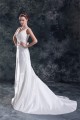 Breathtaking V-Neck Sleeveless A-Line Satin New Arrival Wedding Dresses 2031143