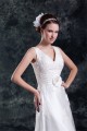 Breathtaking V-Neck Sleeveless A-Line Satin New Arrival Wedding Dresses 2031143