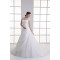 Capped Sleeves Taffeta Fine Netting Ball Gown Wedding Dresses 2031145
