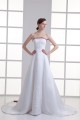 Charming Satin A-Line Sleeveless Strapless Embellished Wedding Dresses 2031147