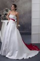 A-Line Strapless Beaded Chapel Train White Red Wedding Dresses 2030115