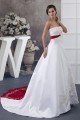 A-Line Strapless Beaded Chapel Train White Red Wedding Dresses 2030115