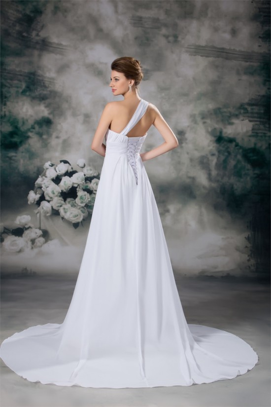 Chiffon Satin Sleeveless A-Line One-Shoulder Best Wedding Dresses 2031152 Chiffon Satin Sleeveless A-Line One-Shoulder Best Wedding Dresses 2031152