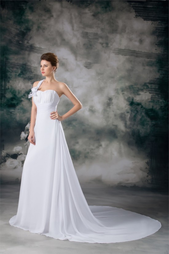 Chiffon Satin Sleeveless A-Line One-Shoulder Best Wedding Dresses 2031152 Chiffon Satin Sleeveless A-Line One-Shoulder Best Wedding Dresses 2031152