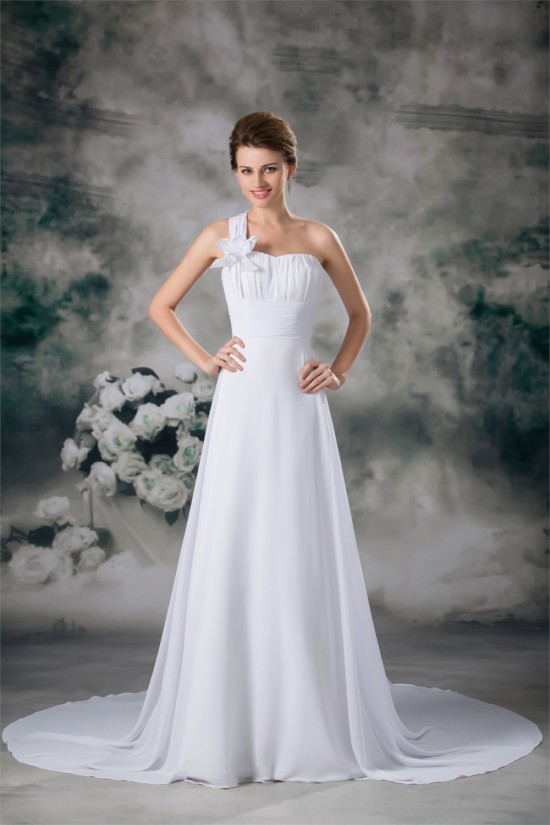 Chiffon Satin Sleeveless A-Line One-Shoulder Best Wedding Dresses 2031152 Chiffon Satin Sleeveless A-Line One-Shoulder Best Wedding Dresses 2031152
