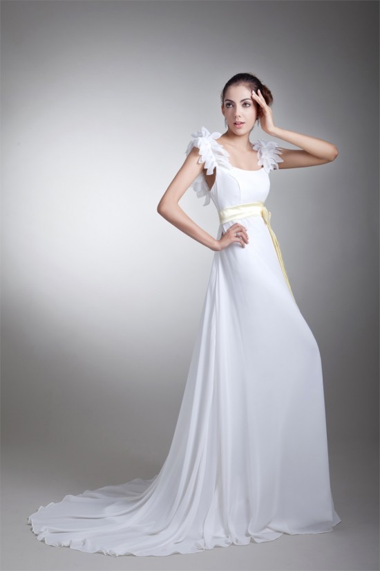 Chiffon Satin Sleeveless Straps A-Line New Arrival Wedding Dresses 2031154 Chiffon Satin Sleeveless Straps A-Line New Arrival Wedding Dresses 2031154