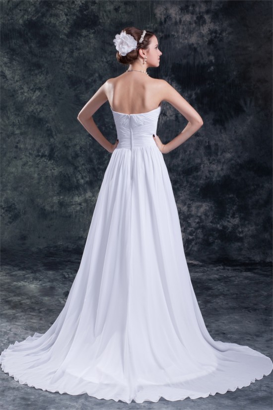 Chiffon Satin Sleeveless Sweetheart A-Line Best Wedding Dresses 2031155 Chiffon Satin Sleeveless Sweetheart A-Line Best Wedding Dresses 2031155