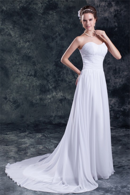 Chiffon Satin Sleeveless Sweetheart A-Line Best Wedding Dresses 2031155 Chiffon Satin Sleeveless Sweetheart A-Line Best Wedding Dresses 2031155