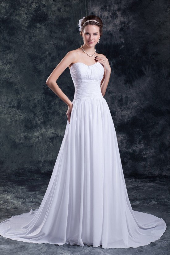 Chiffon Satin Sleeveless Sweetheart A-Line Best Wedding Dresses 2031155 Chiffon Satin Sleeveless Sweetheart A-Line Best Wedding Dresses 2031155