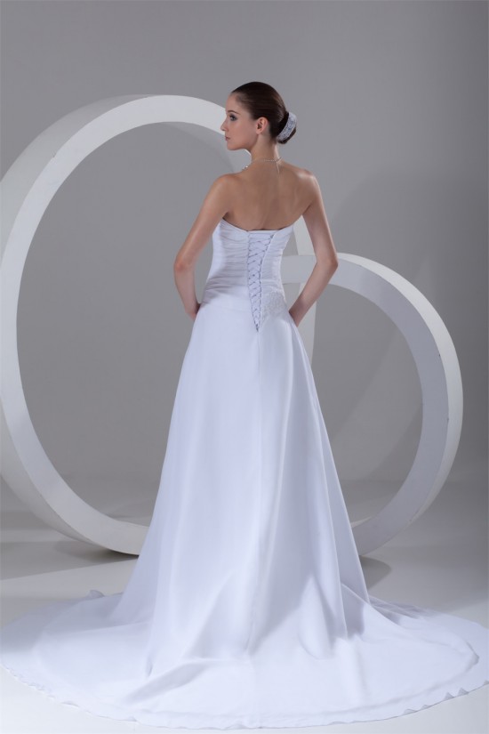 Chiffon Satin Strapless Sleeveless A-Line New Arrival Wedding Dresses 2031156 Chiffon Satin Strapless Sleeveless A-Line New Arrival Wedding Dresses 2031156