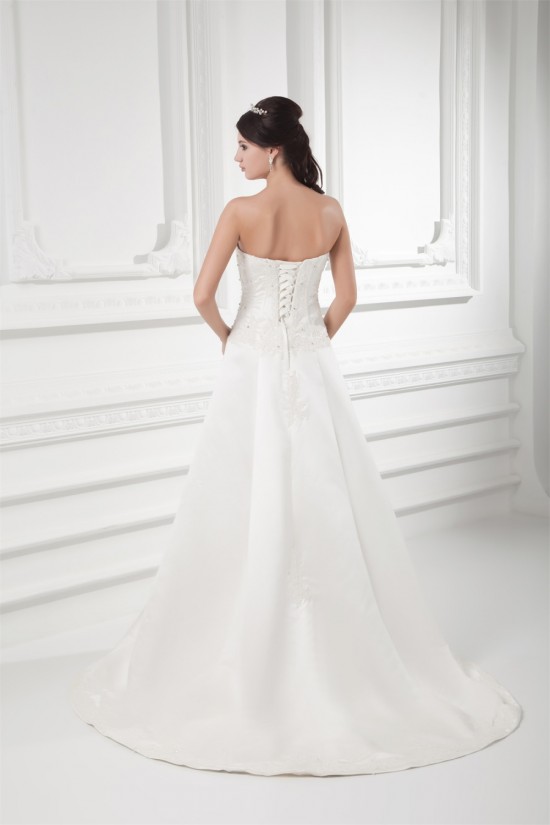 Sleeveless Satin Sweetheart A-Line Sweet Lace Wedding Dresses 2031163 Sleeveless Satin Sweetheart A-Line Sweet Lace Wedding Dresses 2031163