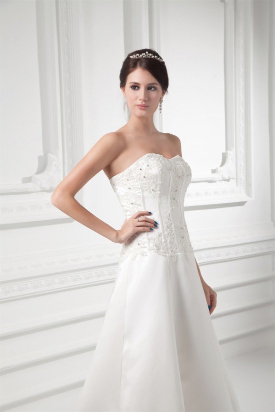 Sleeveless Satin Sweetheart A-Line Sweet Lace Wedding Dresses 2031163 Sleeveless Satin Sweetheart A-Line Sweet Lace Wedding Dresses 2031163