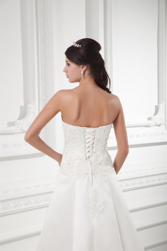 Sleeveless Satin Sweetheart A-Line Sweet Lace Wedding Dresses 2031163 Sleeveless Satin Sweetheart A-Line Sweet Lace Wedding Dresses 2031163