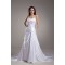 Elastic Woven Satin Sleeveless A-Line Spaghetti Straps Beaded Wedding Dresses 2031165