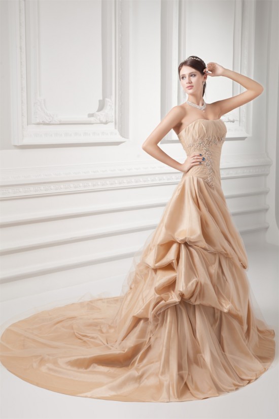 Elegant A-Line Sleeveless Taffeta Strapless Wedding Dresses 2031166 Elegant A-Line Sleeveless Taffeta Strapless Wedding Dresses 2031166