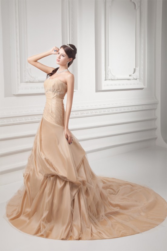 Elegant A-Line Sleeveless Taffeta Strapless Wedding Dresses 2031166 Elegant A-Line Sleeveless Taffeta Strapless Wedding Dresses 2031166