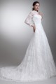 Elegant Satin Lace High-Neck 3/4 Length Sleeve A-Line Lace Wedding Dresses 2031169 Elegant Satin Lace High-Neck 3/4 Length Sleeve A-Line Lace Wedding Dresses 2031169