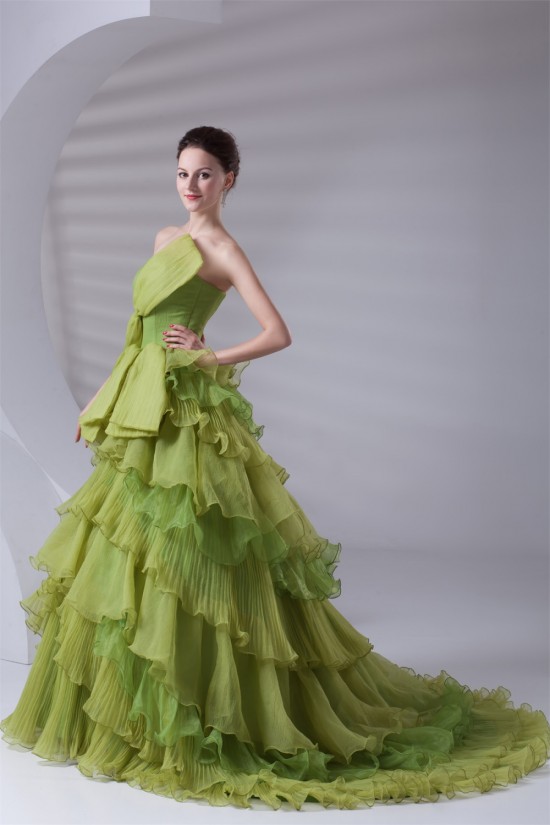 Elegant Satin Organza Ball Gown Sleeveless Strapless Wedding Dresses 2031170 Elegant Satin Organza Ball Gown Sleeveless Strapless Wedding Dresses 2031170
