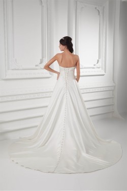 Elegant Sleeveless Satin A-Line Sweetheart Wedding Dresses 2031171