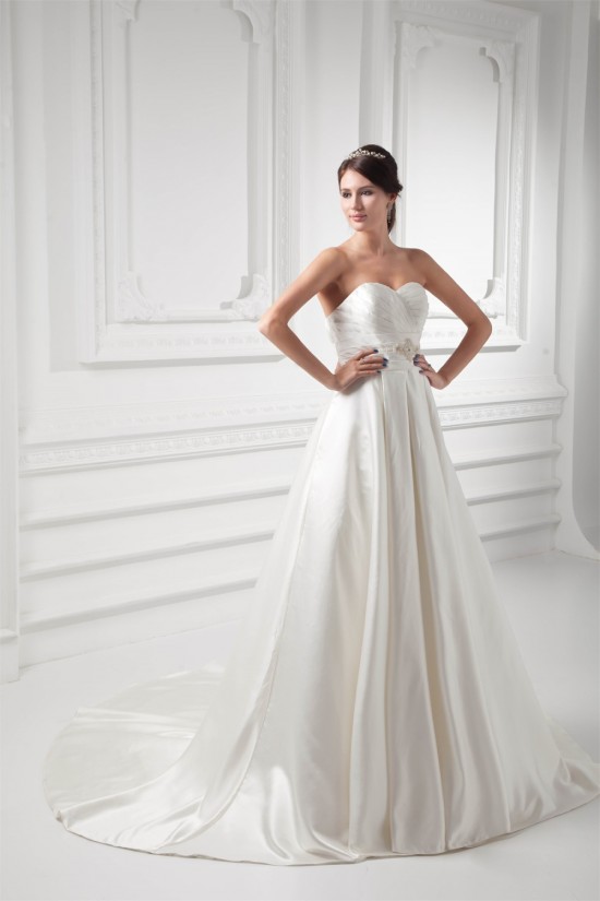 Elegant Sleeveless Satin A-Line Sweetheart Wedding Dresses 2031171 Elegant Sleeveless Satin A-Line Sweetheart Wedding Dresses 2031171