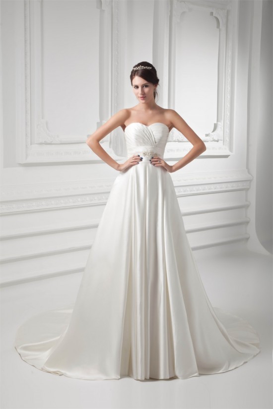 Elegant Sleeveless Satin A-Line Sweetheart Wedding Dresses 2031171 Elegant Sleeveless Satin A-Line Sweetheart Wedding Dresses 2031171