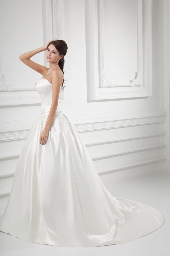 Elegant Sleeveless Strapless Ball Gown Satin Wedding Dresses 2031173 Elegant Sleeveless Strapless Ball Gown Satin Wedding Dresses 2031173